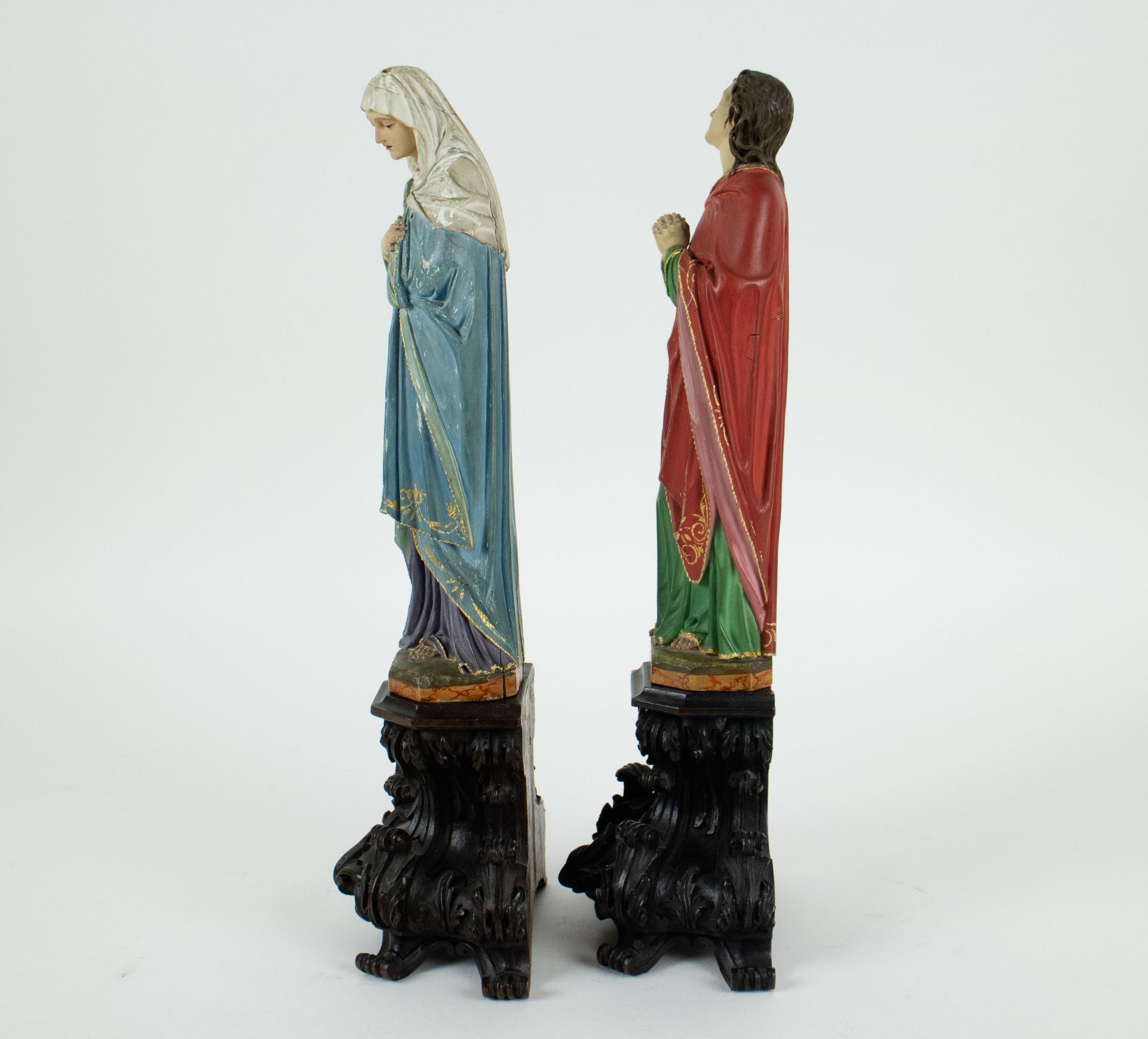 A pair of wooden holy figures - Bild 2 aus 2