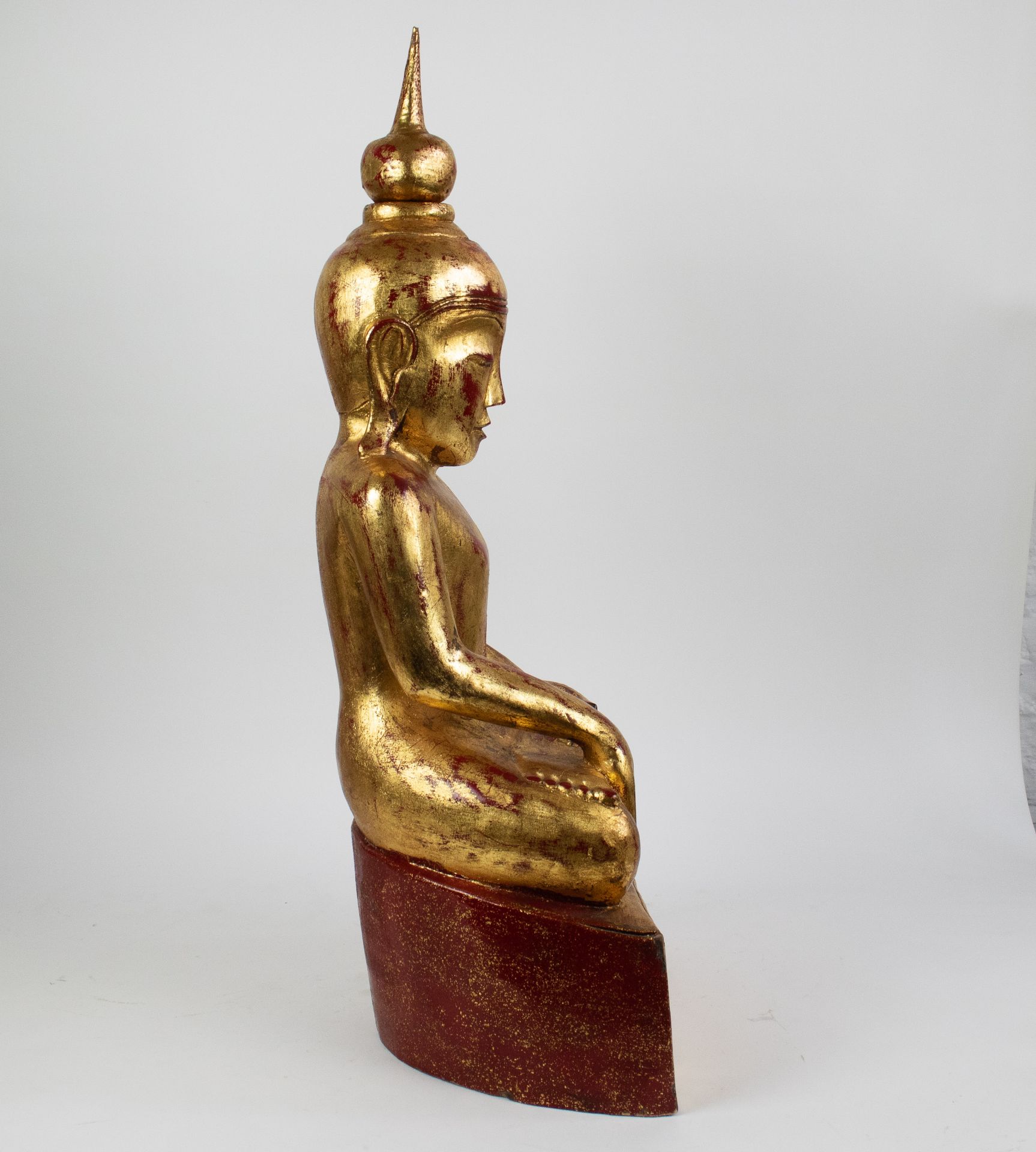 Wood carved Buddha - Image 4 of 4