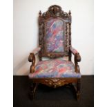 Finely sculpted and elaborate castle chair