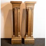 2 neo gothic wooden pedestals
