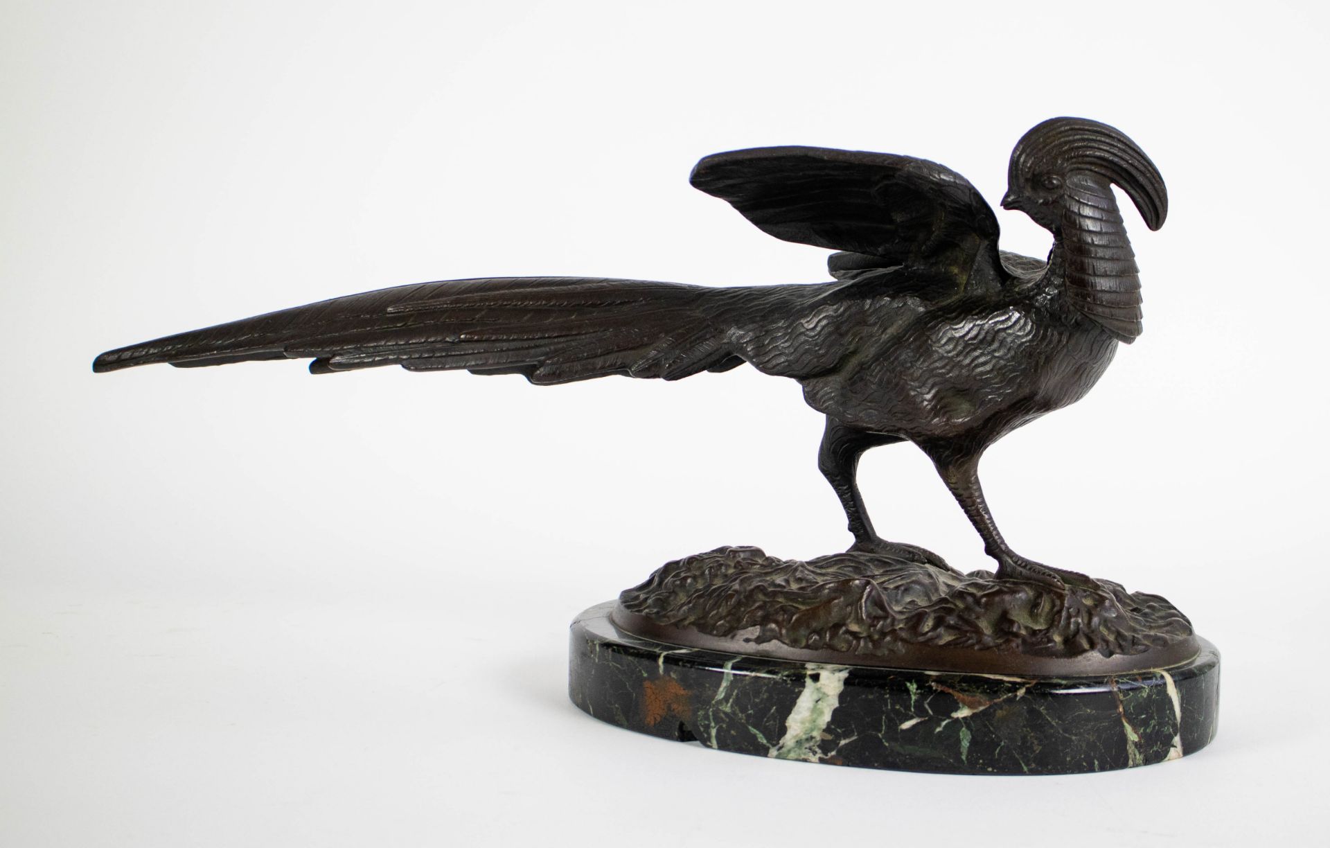 Bronze pheasant on a marble feet