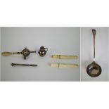 An early 19th C. Belgian silver soup ladle