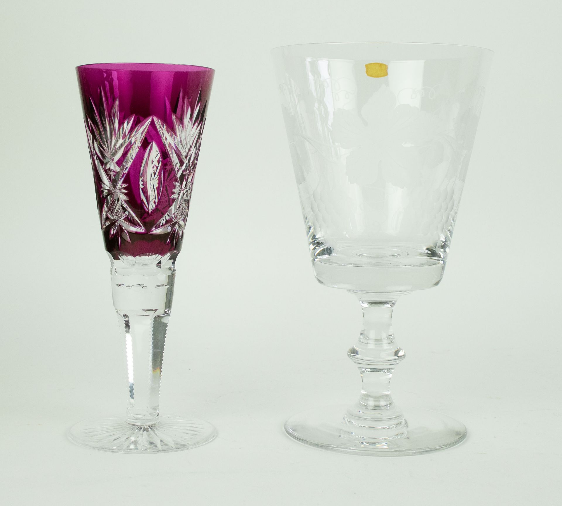 Val Saint Lambert wedding glass and vase - Bild 3 aus 6