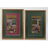2 Indo-Persian book cover paintings