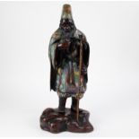 Japanese champlevée figure, Meji period