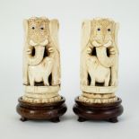 Pair of ivory elephants