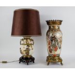 A satsuma vase and lamp