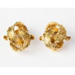 2 gold earrings 18 kt