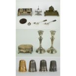 A collection gold, silver and silvered items
