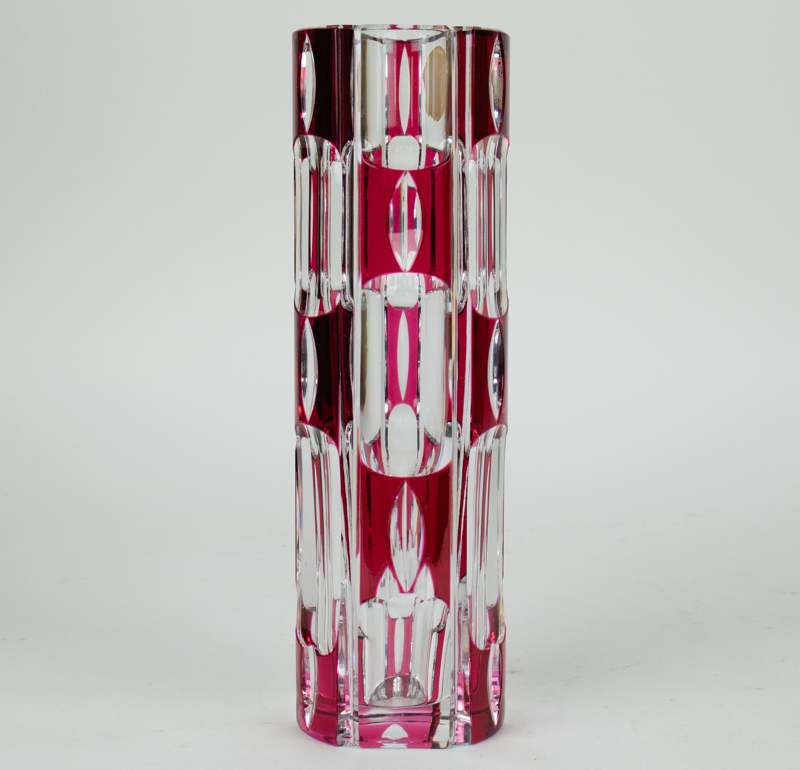 A red crystal Val Saint Lambert vase - Image 3 of 5