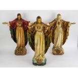 3 statues Christ polychrome plaster