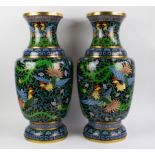 Large pair of cloisonné vases