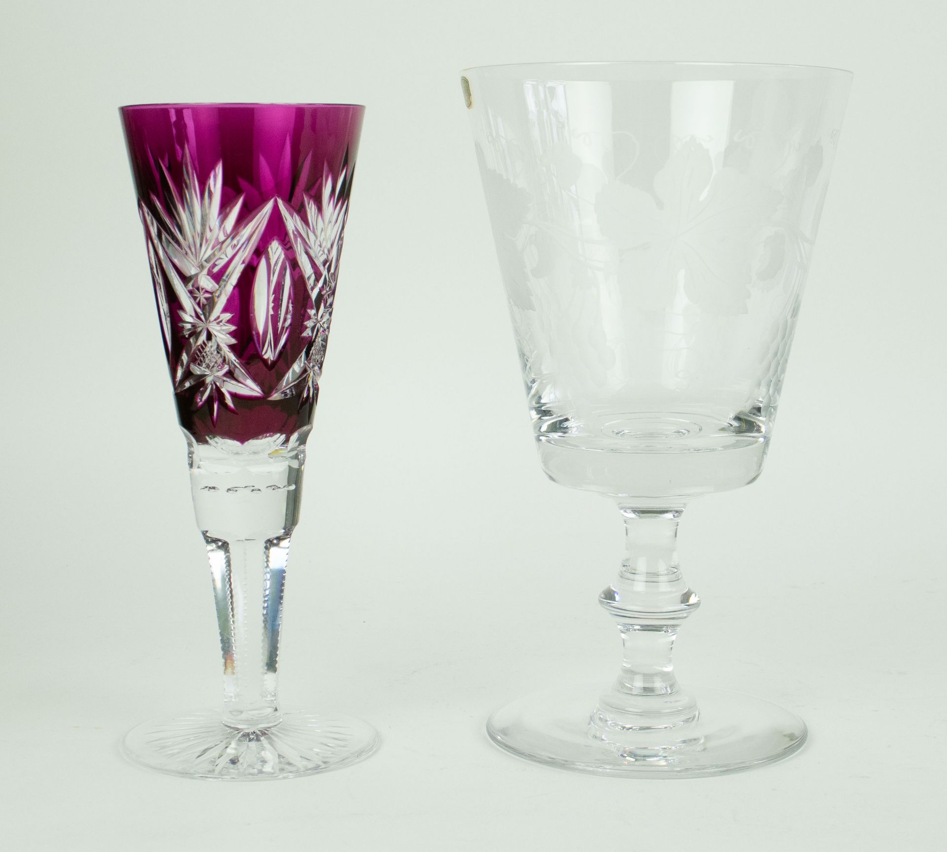 Val Saint Lambert wedding glass and vase - Bild 4 aus 6