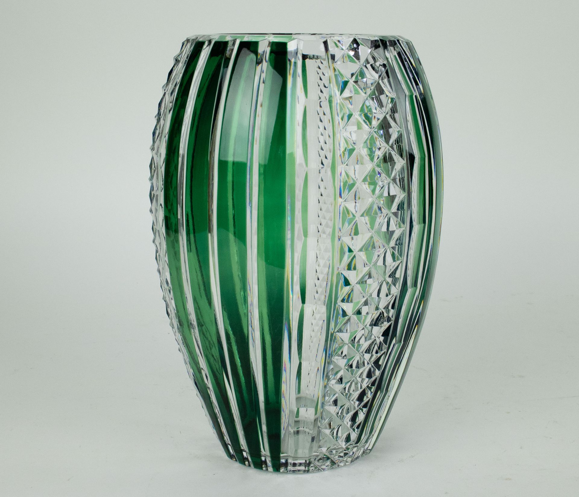 A green crystal Val Saint Lambert vase - Bild 2 aus 6