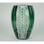 A green crystal Val Saint Lambert vase