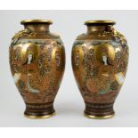 Japanese pair of Satsuma vases
