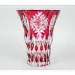 A red crystal Val Saint Lambert vase