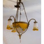 Art Nouveau chandelier Muller Frère Lunneville