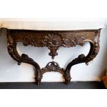 Antique console with marbe top