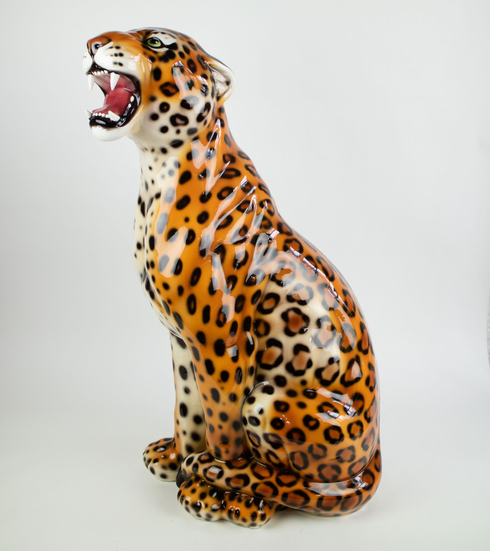 Italian Ceramic sculpture of a leopard - Image 2 of 5