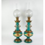 Oil lamps with bronze mounts