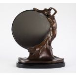 Art Nouveau bronze mirror