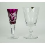 Val Saint Lambert wedding glass and vase