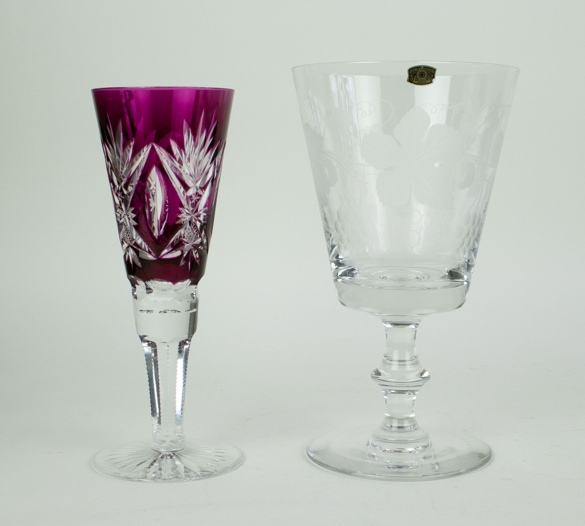 Val Saint Lambert wedding glass and vase