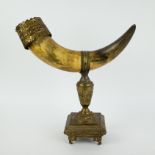 Horn on bronze mount