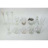 A collection of old glassware