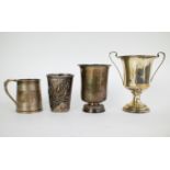 4 silver cups French & English