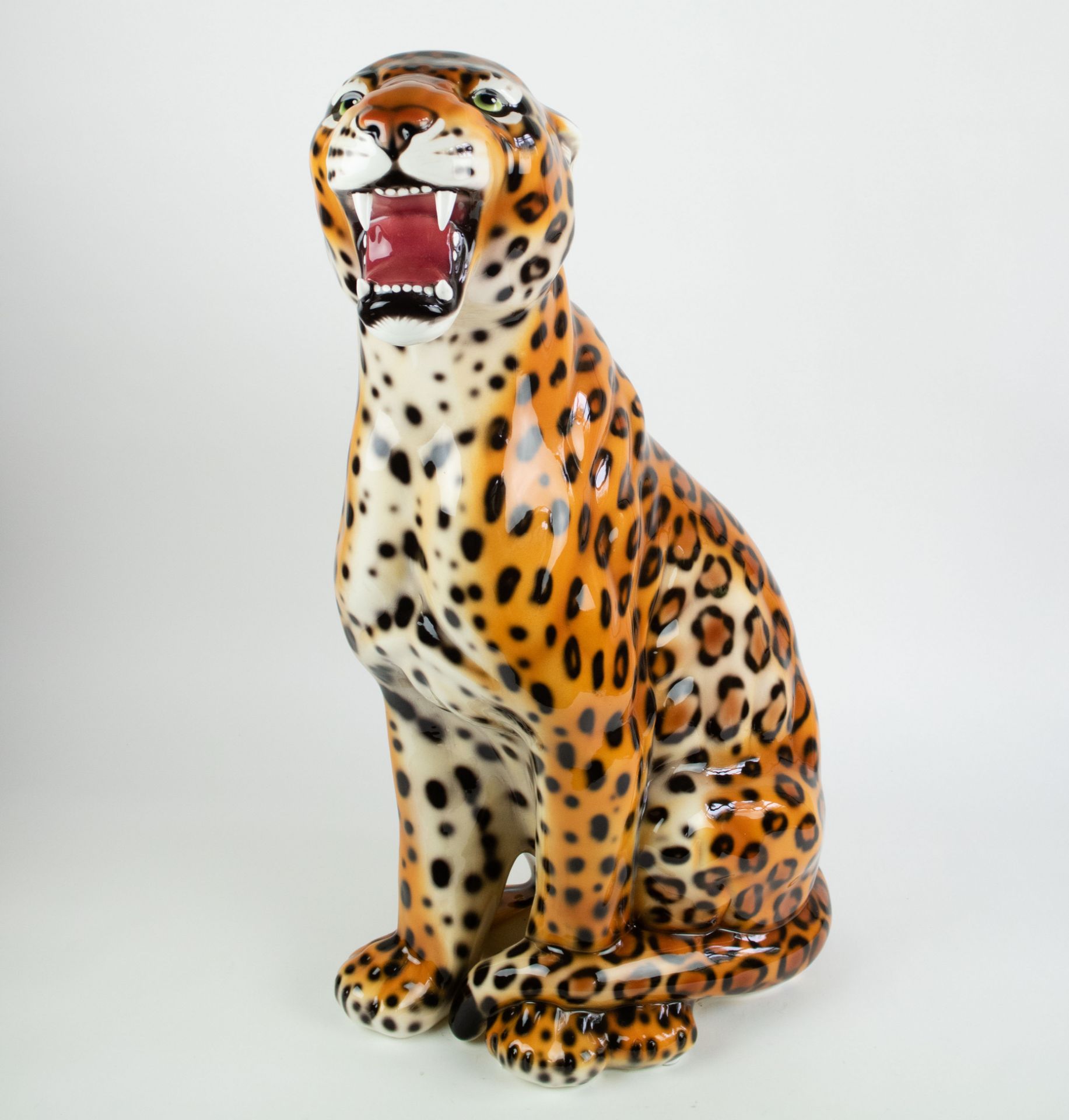 Italian Ceramic sculpture of a leopard