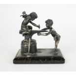 Silver figurine with 2 putti