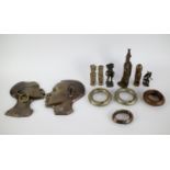 A collection of African bronze items (Congo)