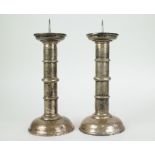 A pair of silver Candle sticks, South - America