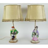 2 Chinese porcelain figure lamps