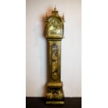 A grandfather clock with chinoiserie.