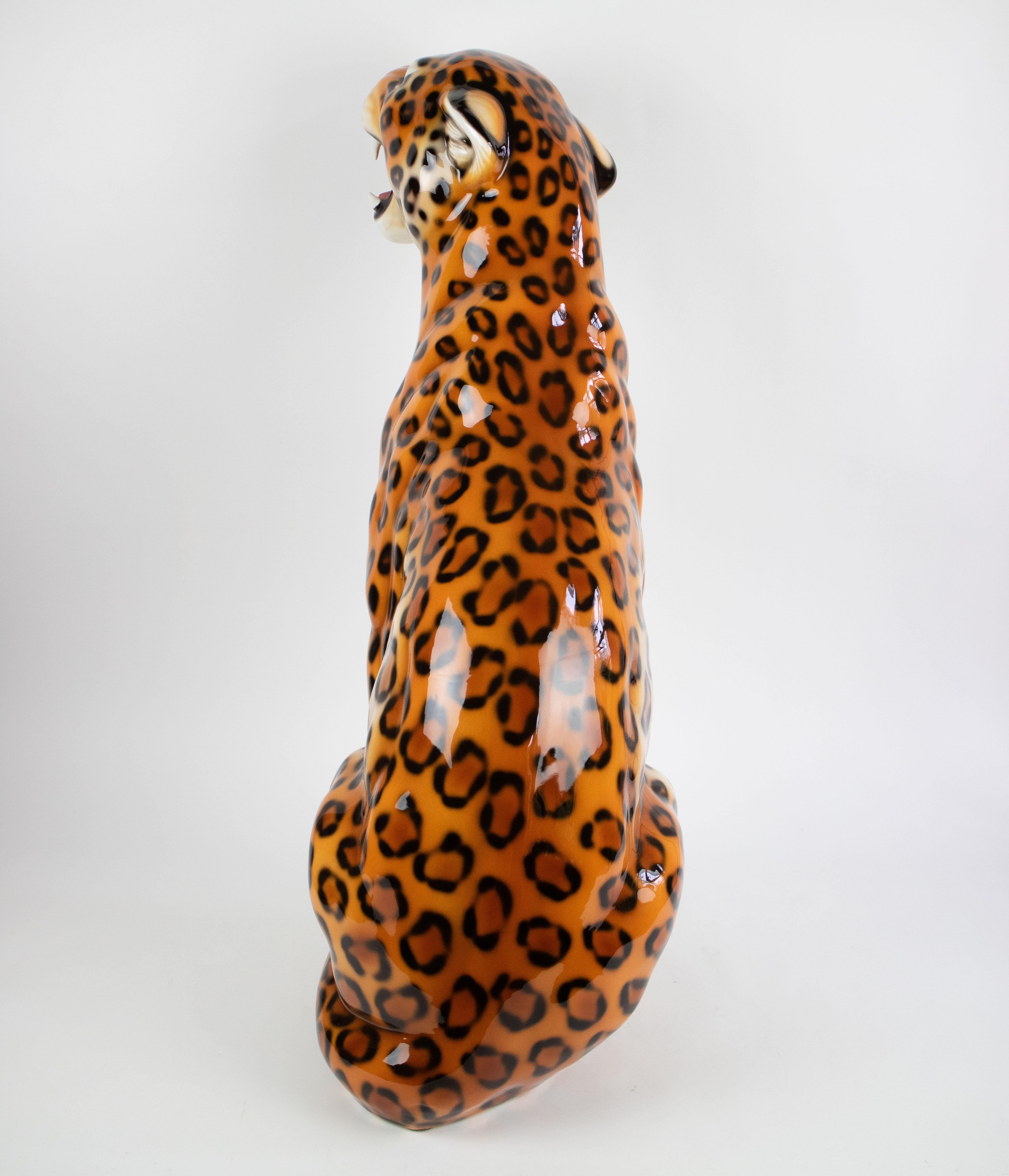 Italian Ceramic sculpture of a leopard - Bild 3 aus 5