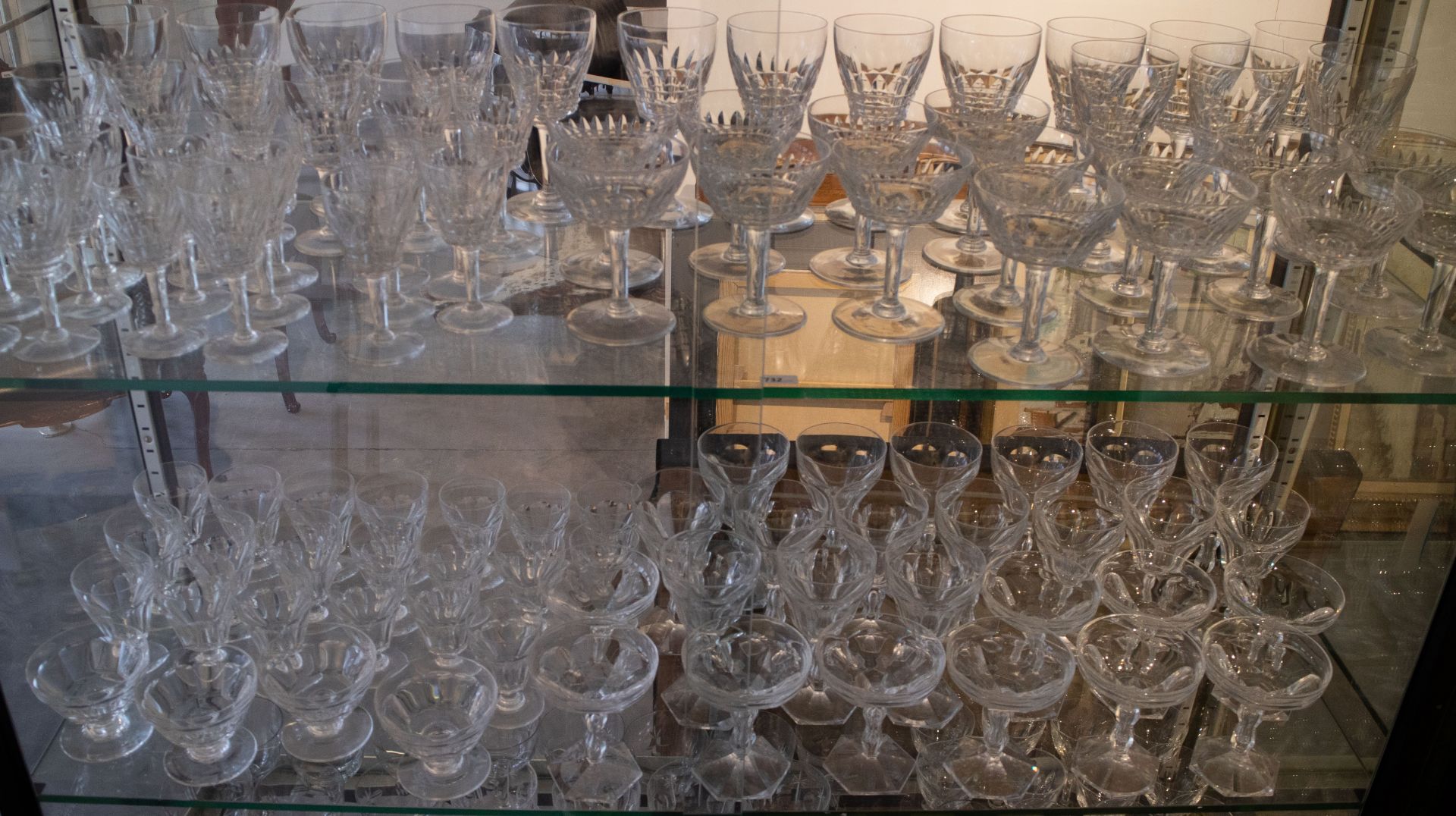 A large collection of Val Saint Lambert crystal glasses