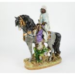 Porcelain group of an Arabic horserider