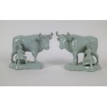 A pair Of 18th Century Delft Cows
