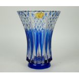 A blue crystal Val Saint Lambert vase