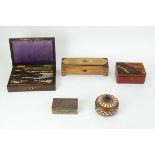 A collection of wooden boxes