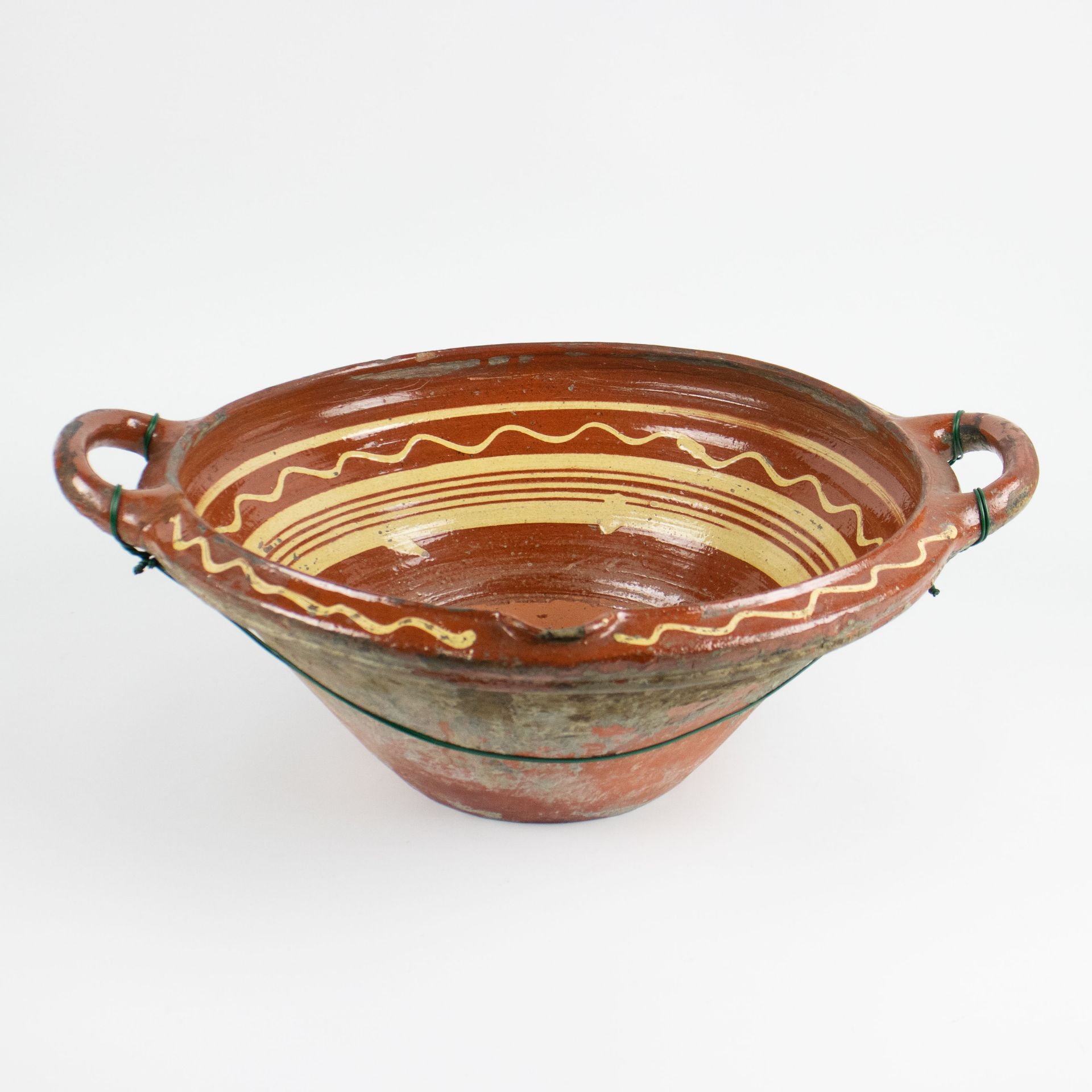 Redware bowl glazed pottery and 3 jugs Torhouts pottery - Bild 5 aus 5
