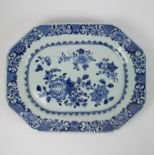 Blue and white Chinese porcelain octagonal meat serving dish Qianlong 1740