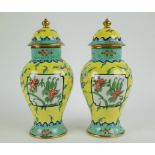 A pair of Limoges vases