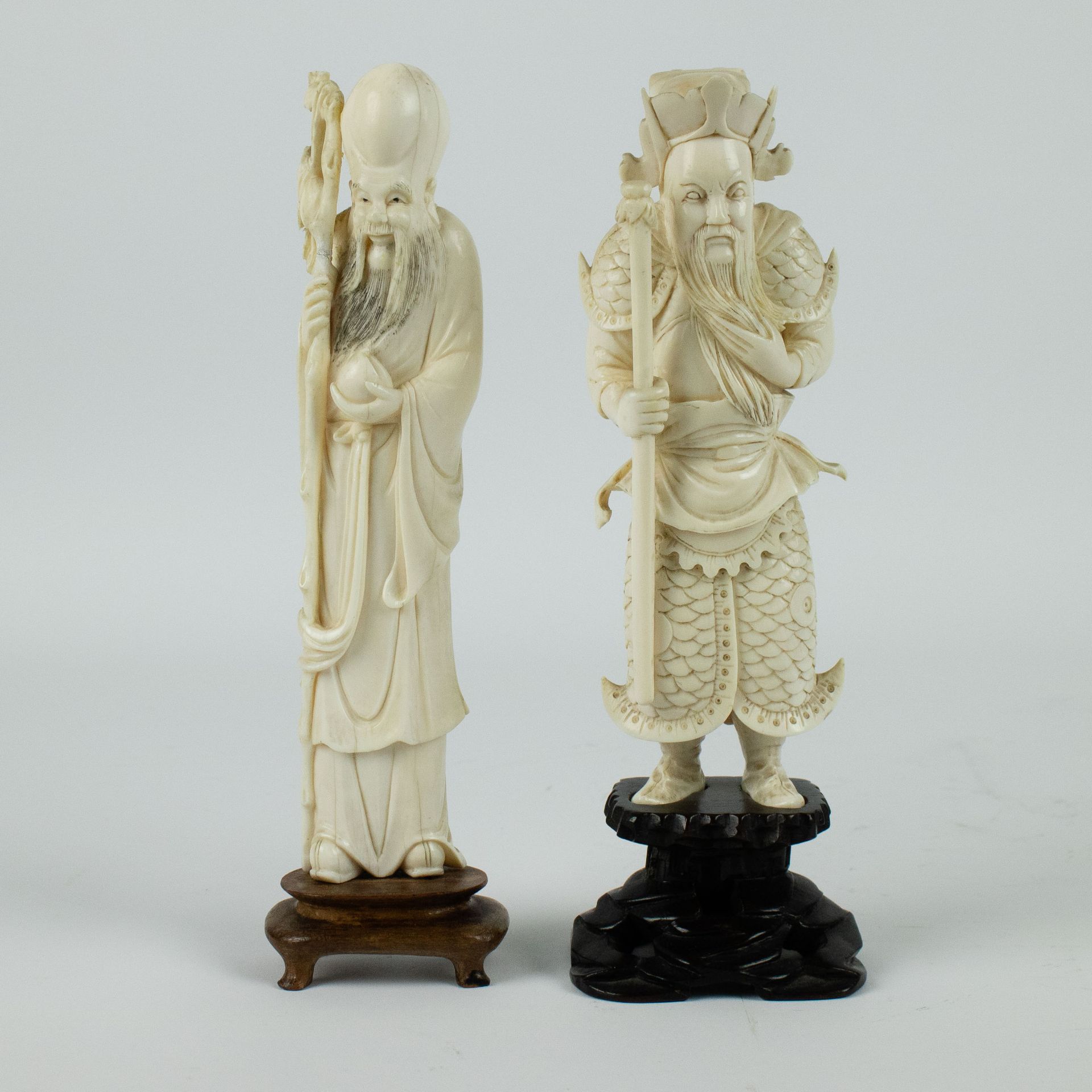 Chinese ivory figure of Shau Lau and Chou Ts'ang