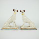 A pair of dogs in Brussels pottery