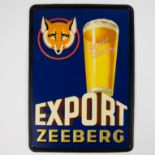 Advertising panel EXPORT ZEEBERG 1950