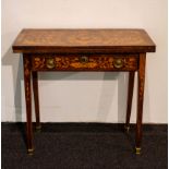 Card table with marquetry